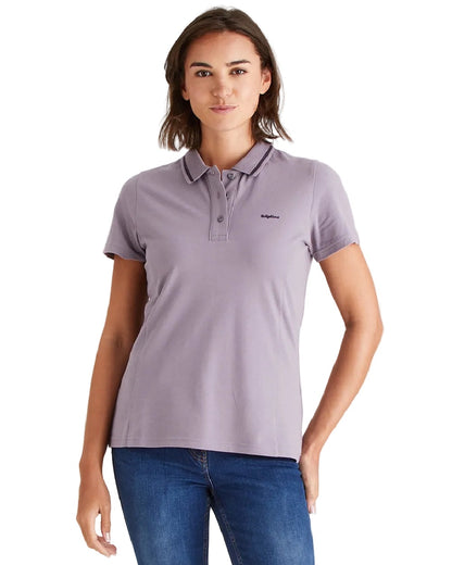 Lilac Coloured Ridgeline Womens Kilworth Polo Shirt on white background #colour_lilac