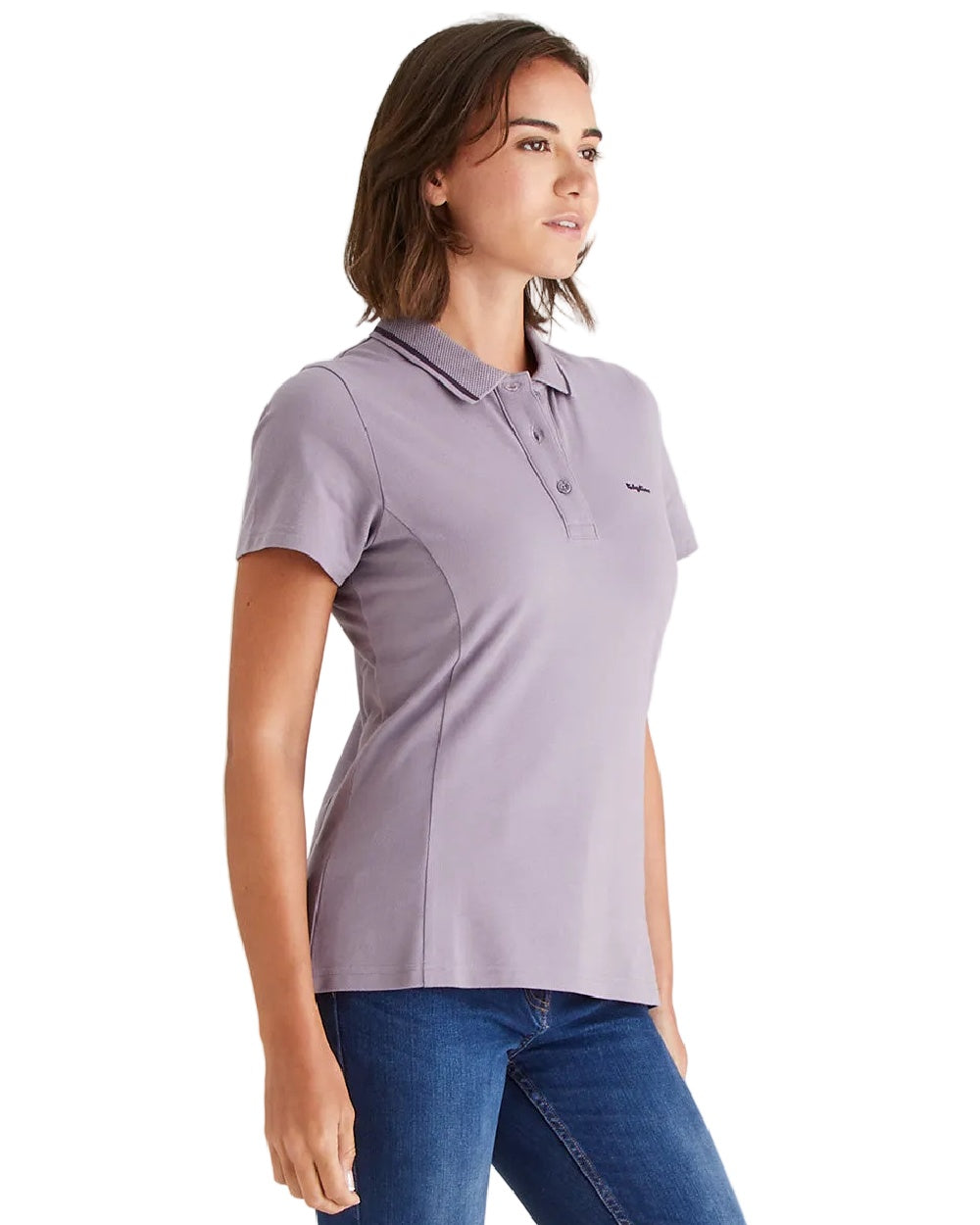 Lilac Coloured Ridgeline Womens Kilworth Polo Shirt on white background #colour_lilac