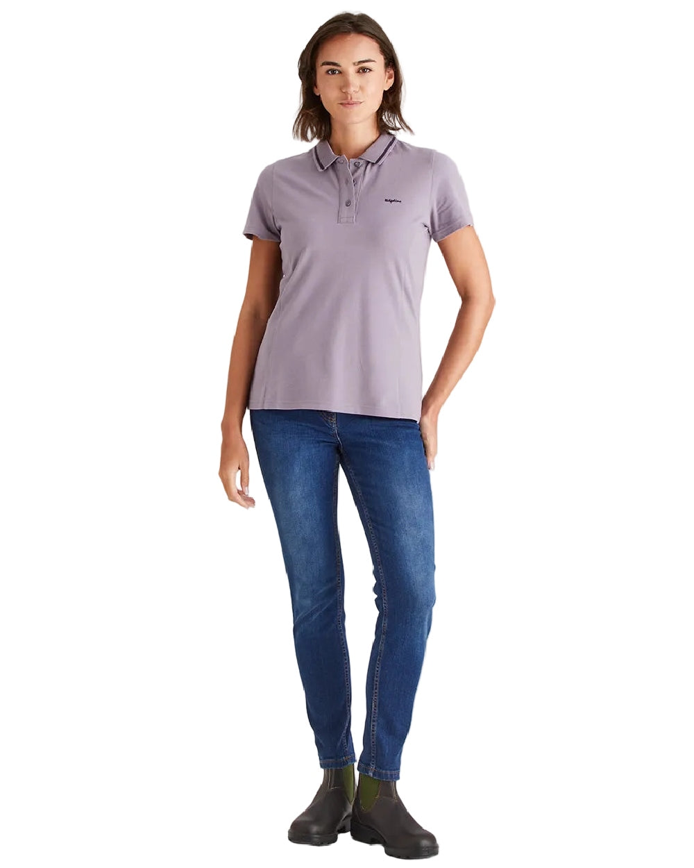 Lilac Coloured Ridgeline Womens Kilworth Polo Shirt on white background #colour_lilac