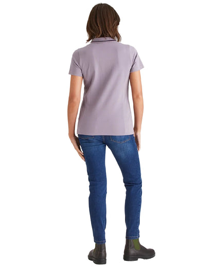 Lilac Coloured Ridgeline Womens Kilworth Polo Shirt on white background #colour_lilac