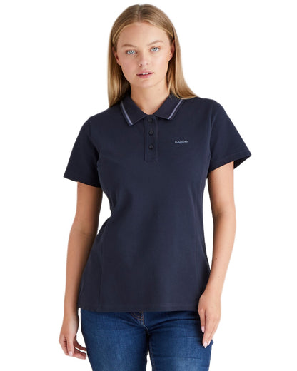 Navy coloured Ridgeline Womens Kilworth Polo Shirt on white background #colour_navy