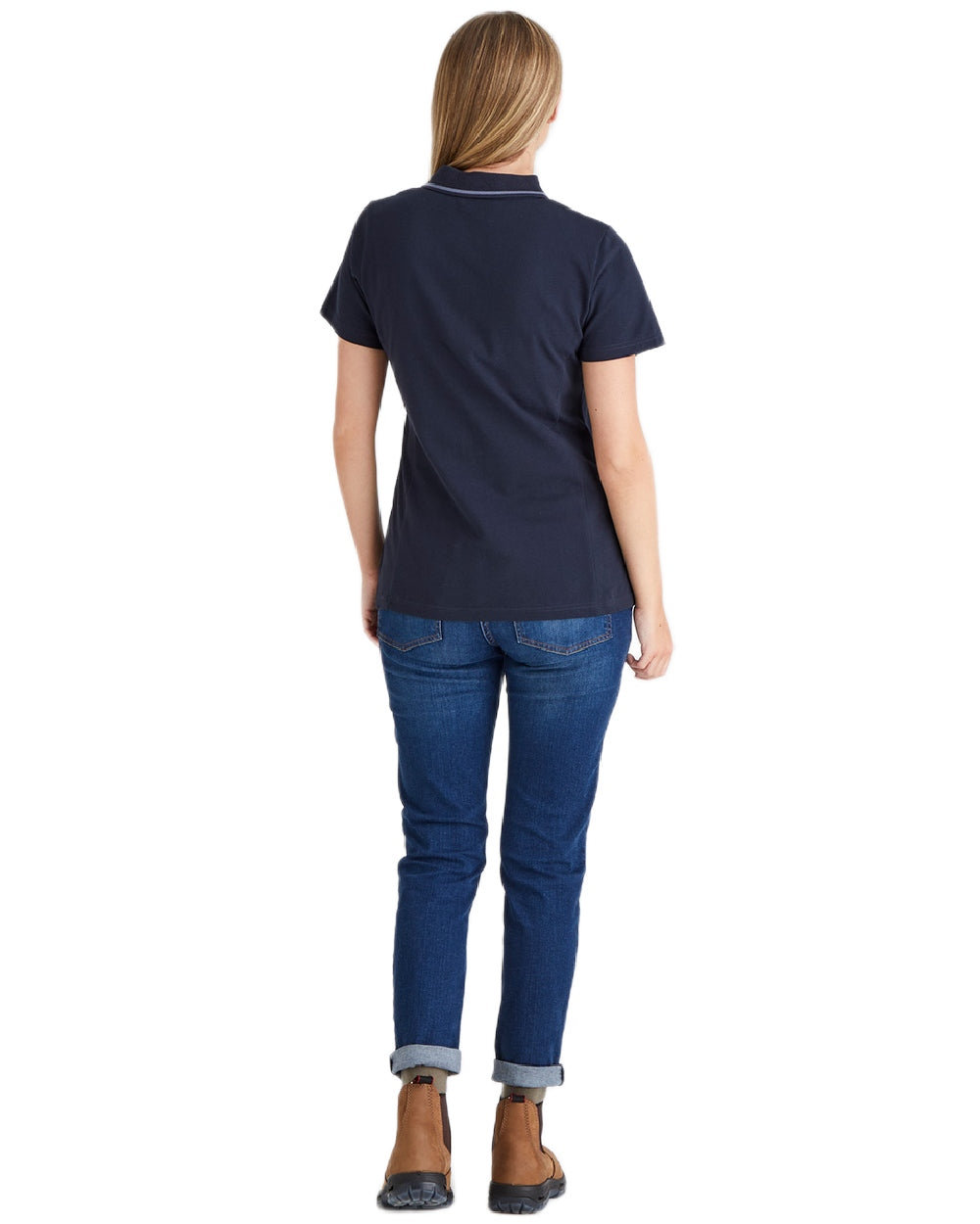 Navy coloured Ridgeline Womens Kilworth Polo Shirt on white background #colour_navy