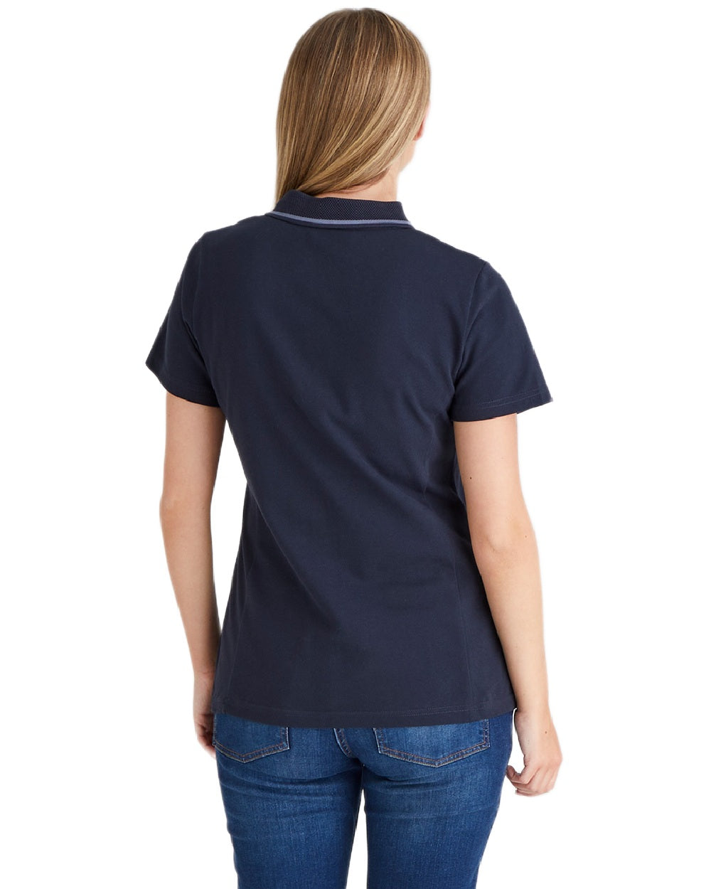 Navy coloured Ridgeline Womens Kilworth Polo Shirt on white background #colour_navy