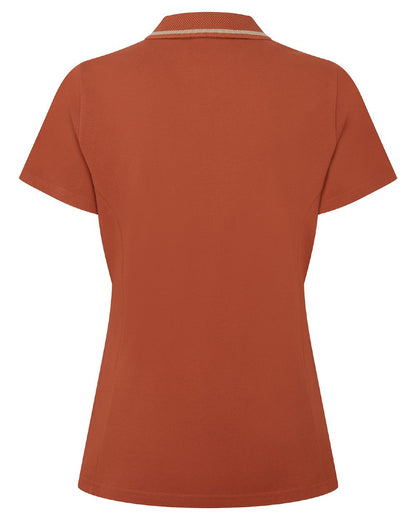 Russet coloured Ridgeline Womens Kilworth Polo Shirt on white background #colour_russet
