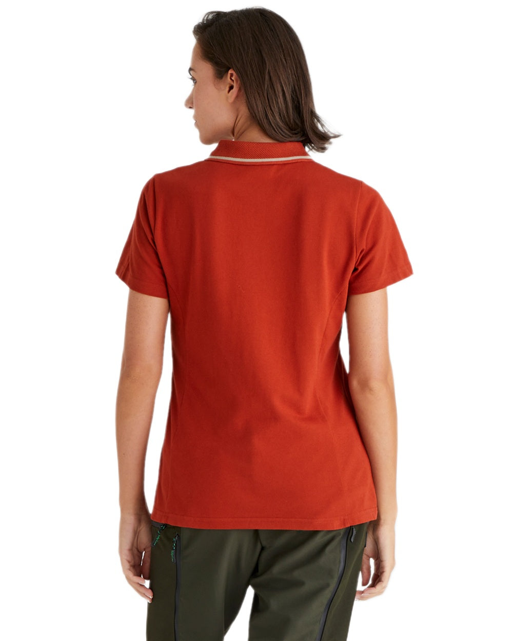 Russet coloured Ridgeline Womens Kilworth Polo Shirt on white background #colour_russet