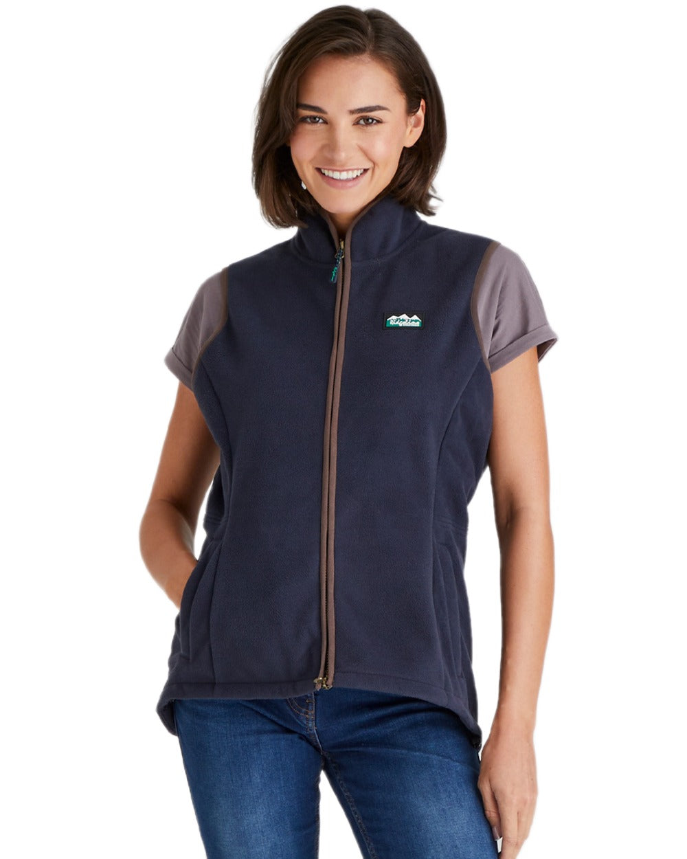 Navy coloured Ridgeline Womens Kodiak Gilet on white background #colour_navy