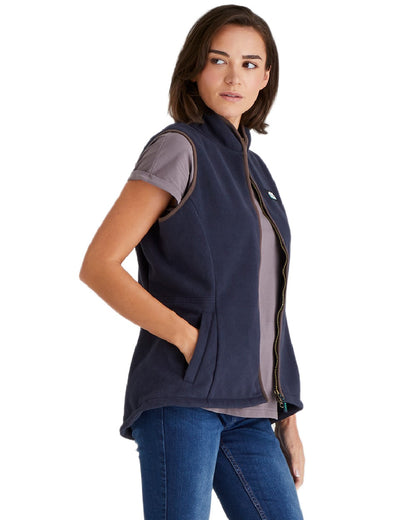 Navy coloured Ridgeline Womens Kodiak Gilet on white background #colour_navy