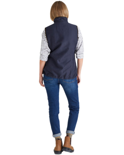 Navy coloured Ridgeline Womens Monarch Gilet on white background #colour_navy