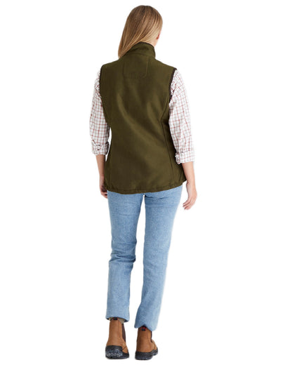 Teak coloured Ridgeline Womens Monarch Gilet on white background #colour_teak