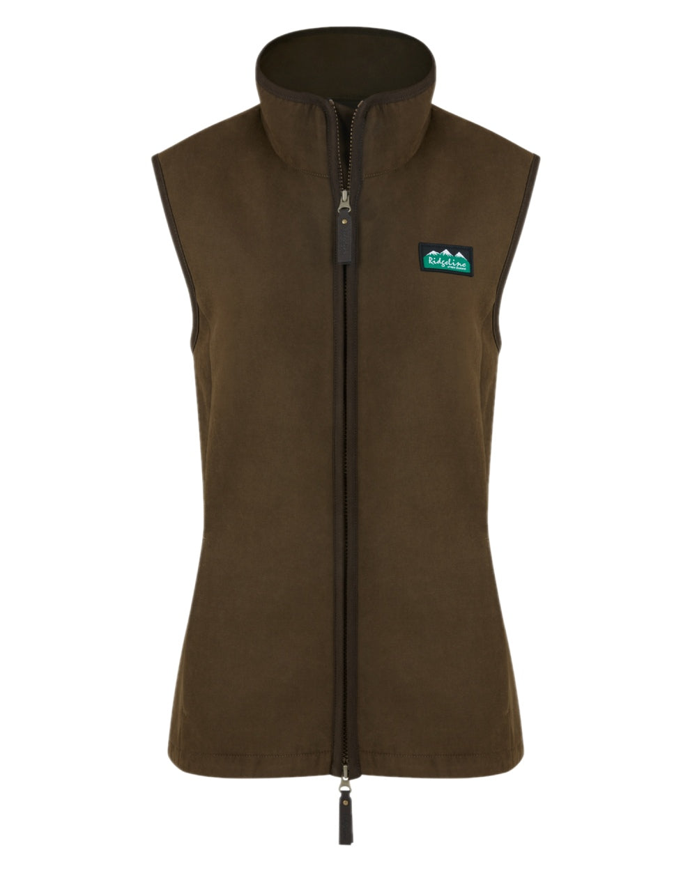 Teak coloured Ridgeline Womens Monarch Gilet on white background #colour_teak