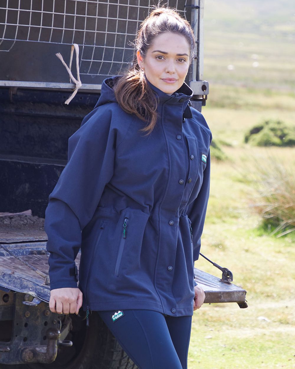 Navy coloured Ridgeline Womens Monsoon Classic Jacket on outdoor background #colour_navy