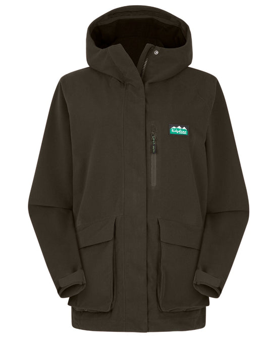 Deep Forest coloured Ridgeline Womens Rhea Jacket on white background #colour_deep-forest