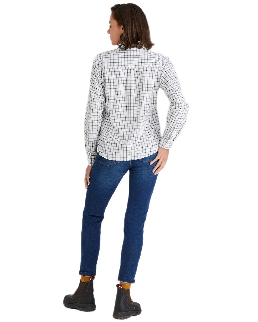 Deep Forest Smokey Olive coloured Ridgeline Womens Sedgebrook Shirt on white background #colour_deep-forest-smokey-olive
