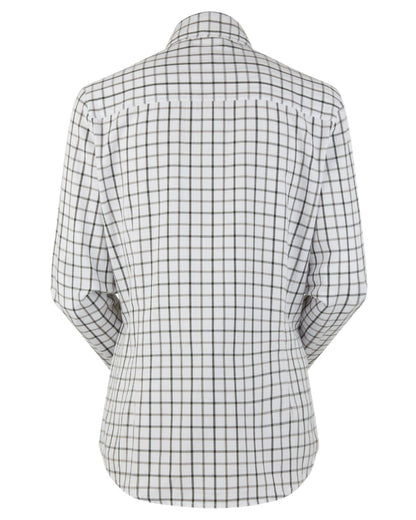Deep Forest Smokey Olive coloured Ridgeline Womens Sedgebrook Shirt on white background #colour_deep-forest-smokey-olive