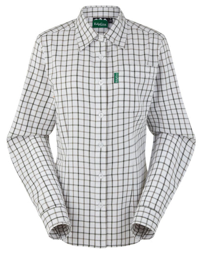 Deep Forest Smokey Olive coloured Ridgeline Womens Sedgebrook Shirt on white background #colour_deep-forest-smokey-olive
