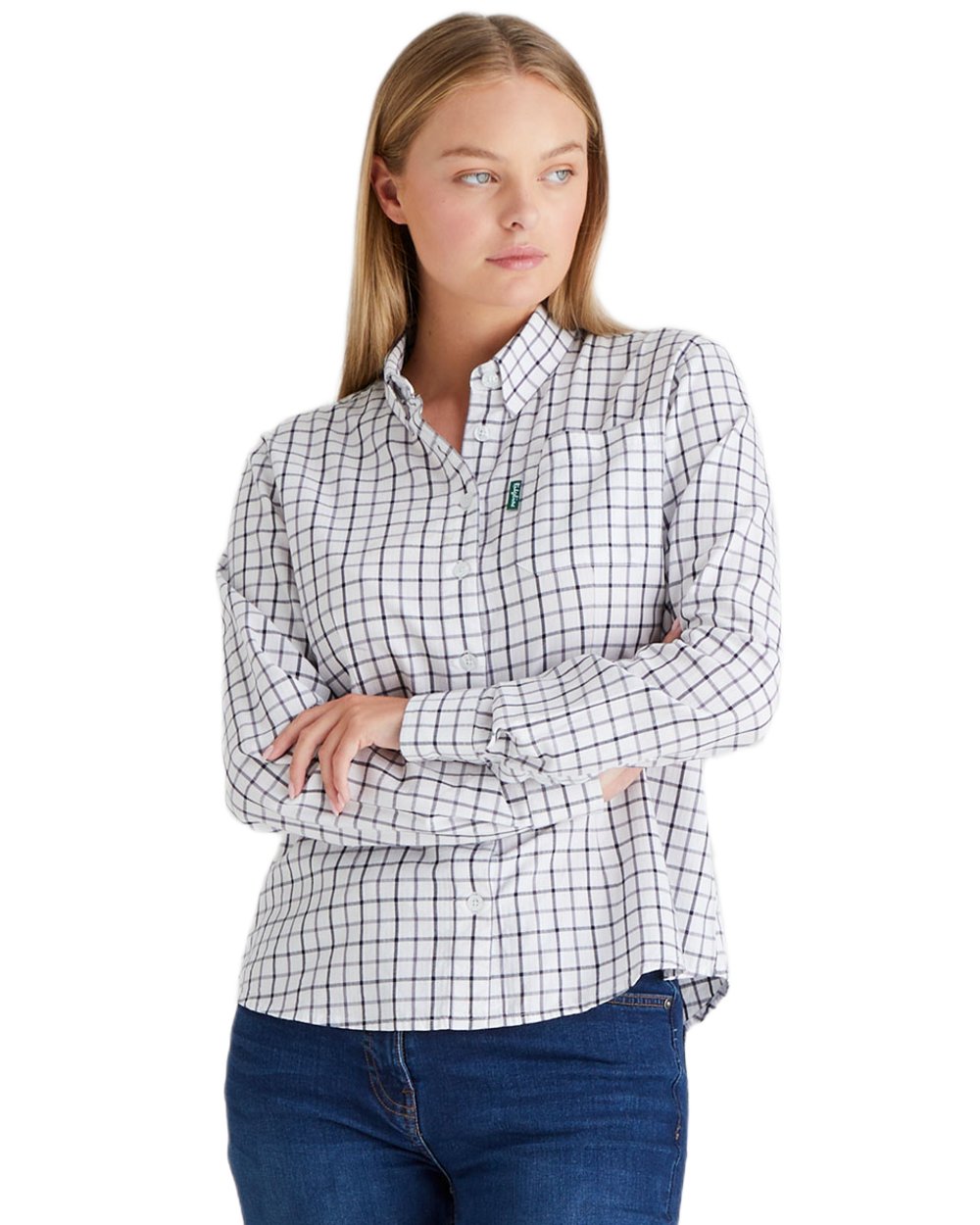 Navy Storm coloured Ridgeline Womens Sedgebrook Shirt on white background #colour_navy-storm