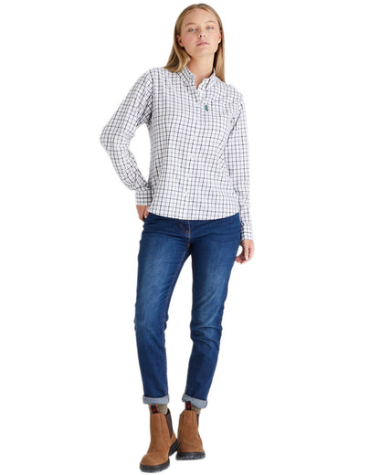 Navy Storm coloured Ridgeline Womens Sedgebrook Shirt on white background #colour_navy-storm