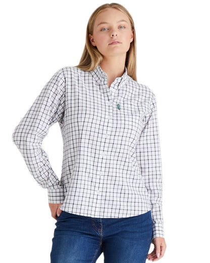 Navy Storm coloured Ridgeline Womens Sedgebrook Shirt on white background #colour_navy-storm