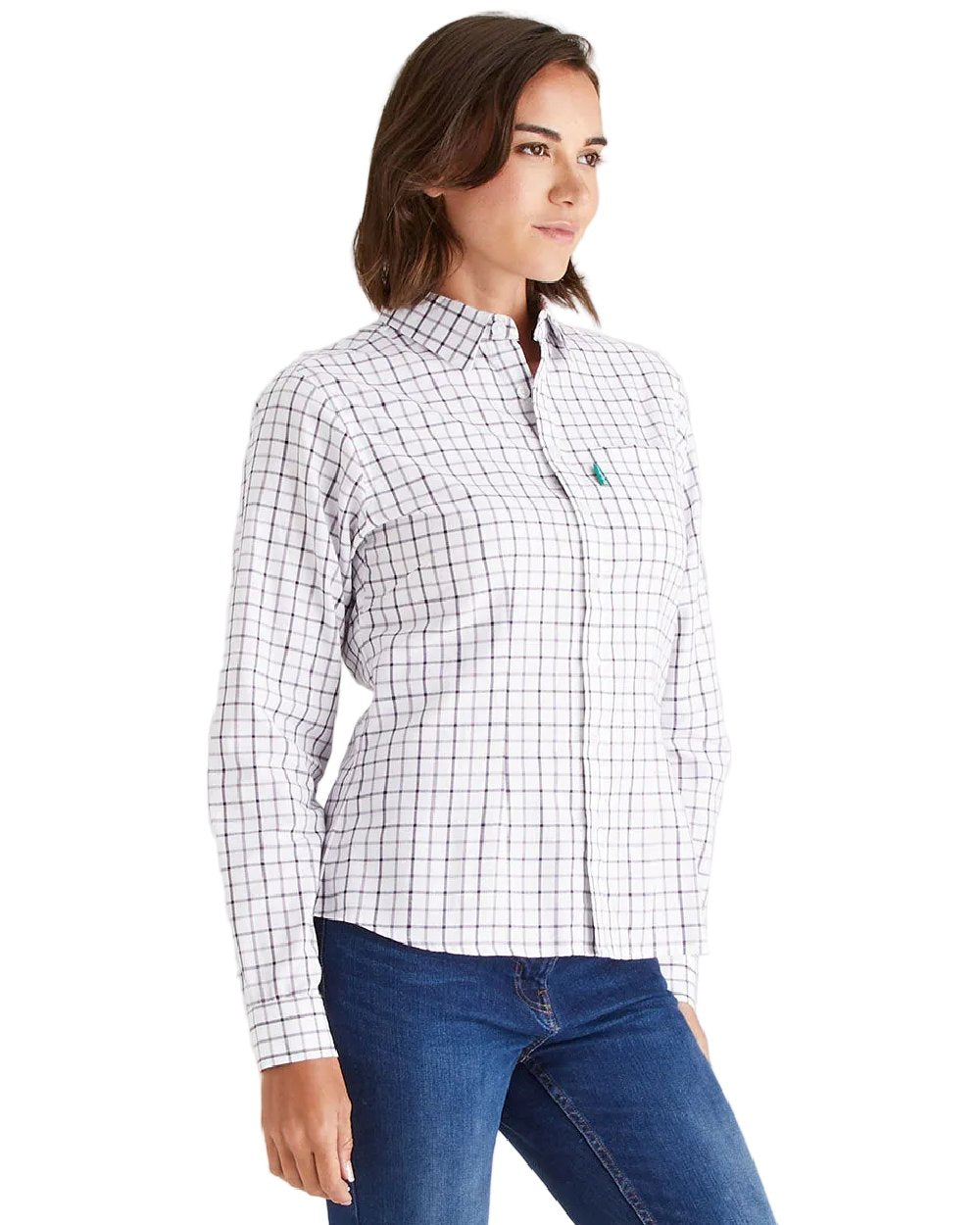 Nightshade Lilac Coloured Ridgeline Womens Sedgebrook Shirt on white background #colour_nightshade-lilac