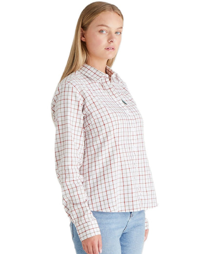 Russet Roasted Cashew coloured Ridgeline Womens Sedgebrook Shirt on white background #colour_russet-roasted-cashew