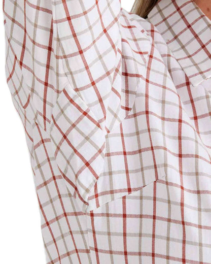 Russet Roasted Cashew coloured Ridgeline Womens Sedgebrook Shirt on white background #colour_russet-roasted-cashew