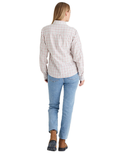 Russet Roasted Cashew coloured Ridgeline Womens Sedgebrook Shirt on white background #colour_russet-roasted-cashew