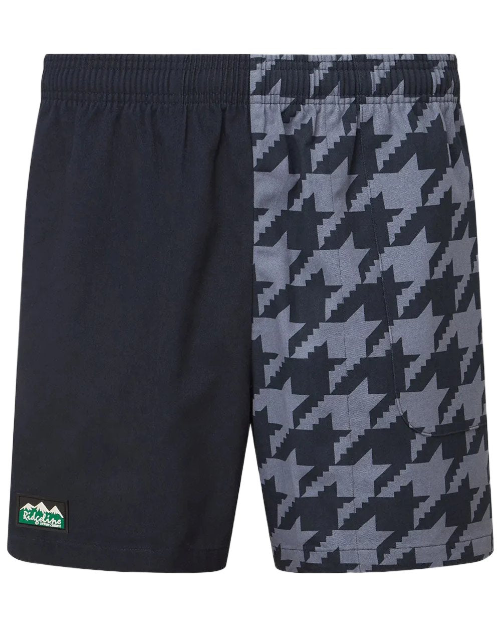 Navy Print Coloured Ridgeline Backslider Shorts on white background #colour_navy-print