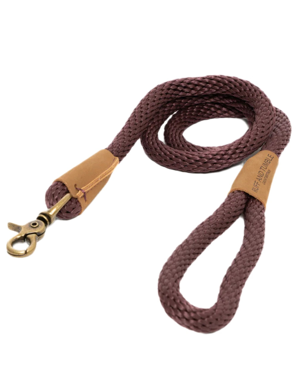 Burgundy Coloured Ruff & Tumble Dog Clip Leads on white background #colour_burgundy