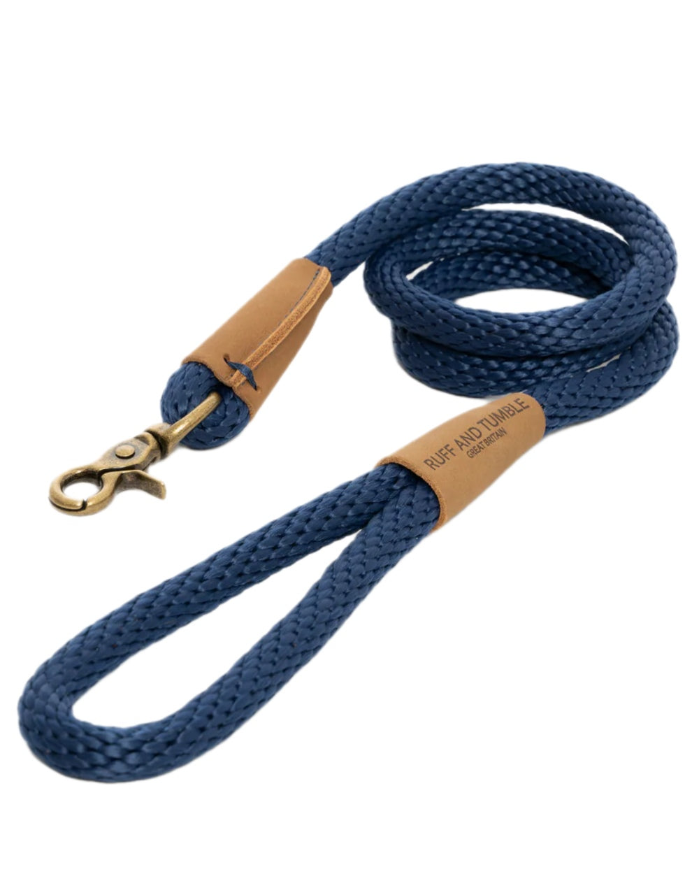 French Navy Coloured Ruff & Tumble Dog Clip Leads on white background #colour_french-navy
