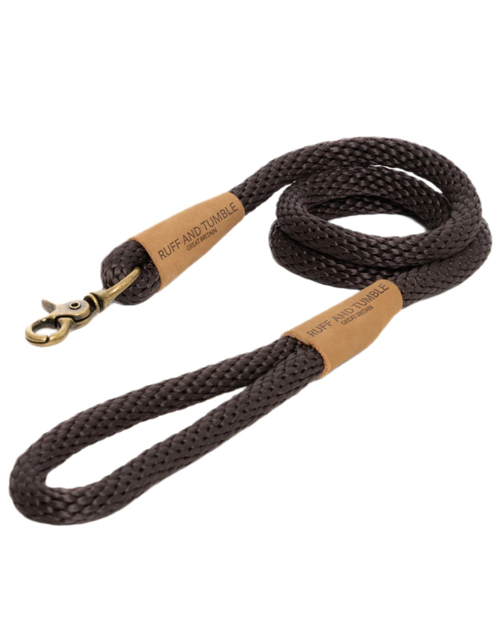 Mud Coloured Ruff & Tumble Dog Clip Leads on white background #colour_mud