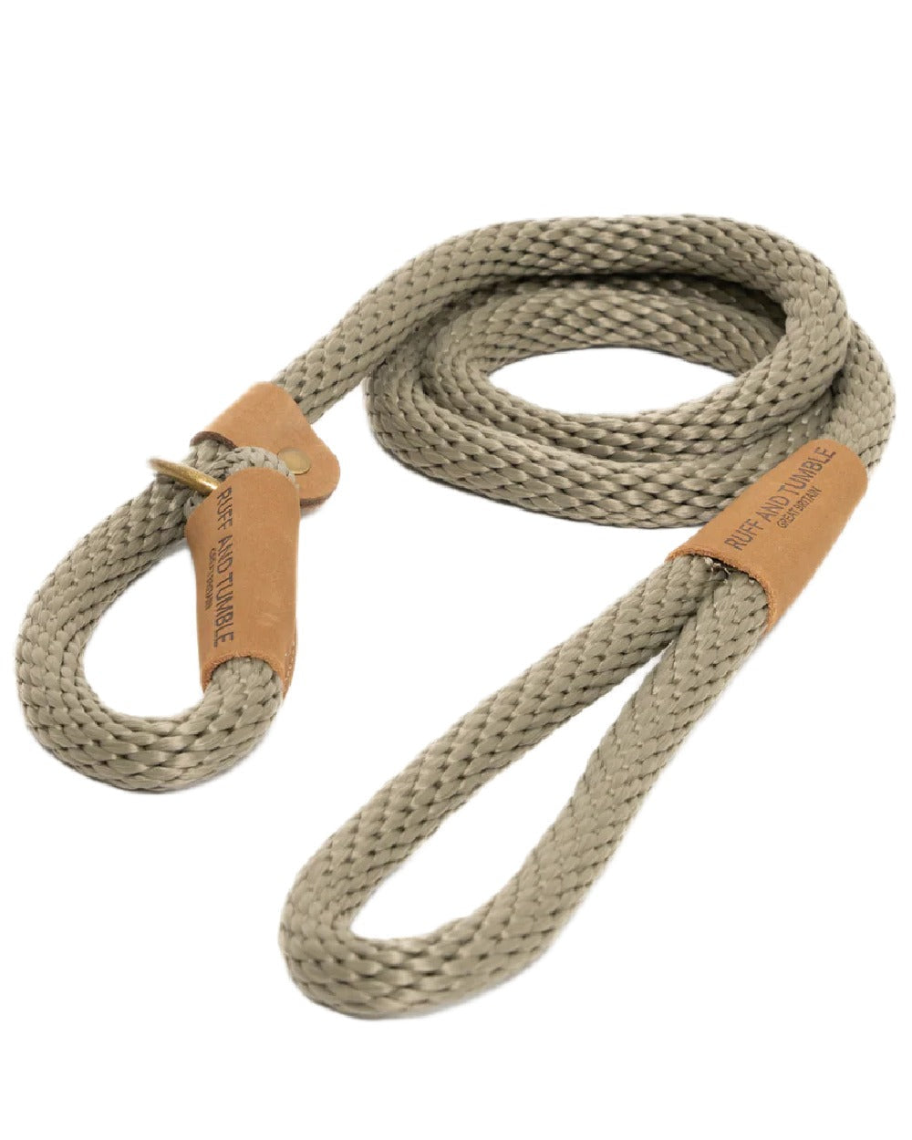 Moss Coloured Ruff & Tumble Slip Dog Leads on white background #colour_moss