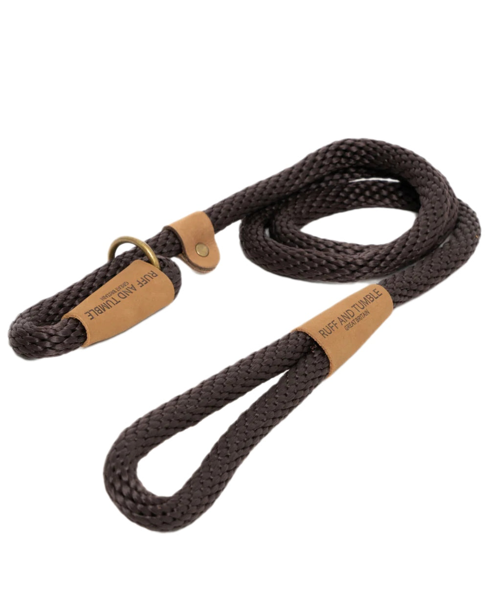 Mud Coloured Ruff & Tumble Slip Dog Leads on white background #colour_mud