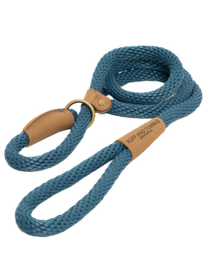 Sandringham Blue Coloured Ruff & Tumble Slip Dog Leads on white background #colour_sandringham-blue