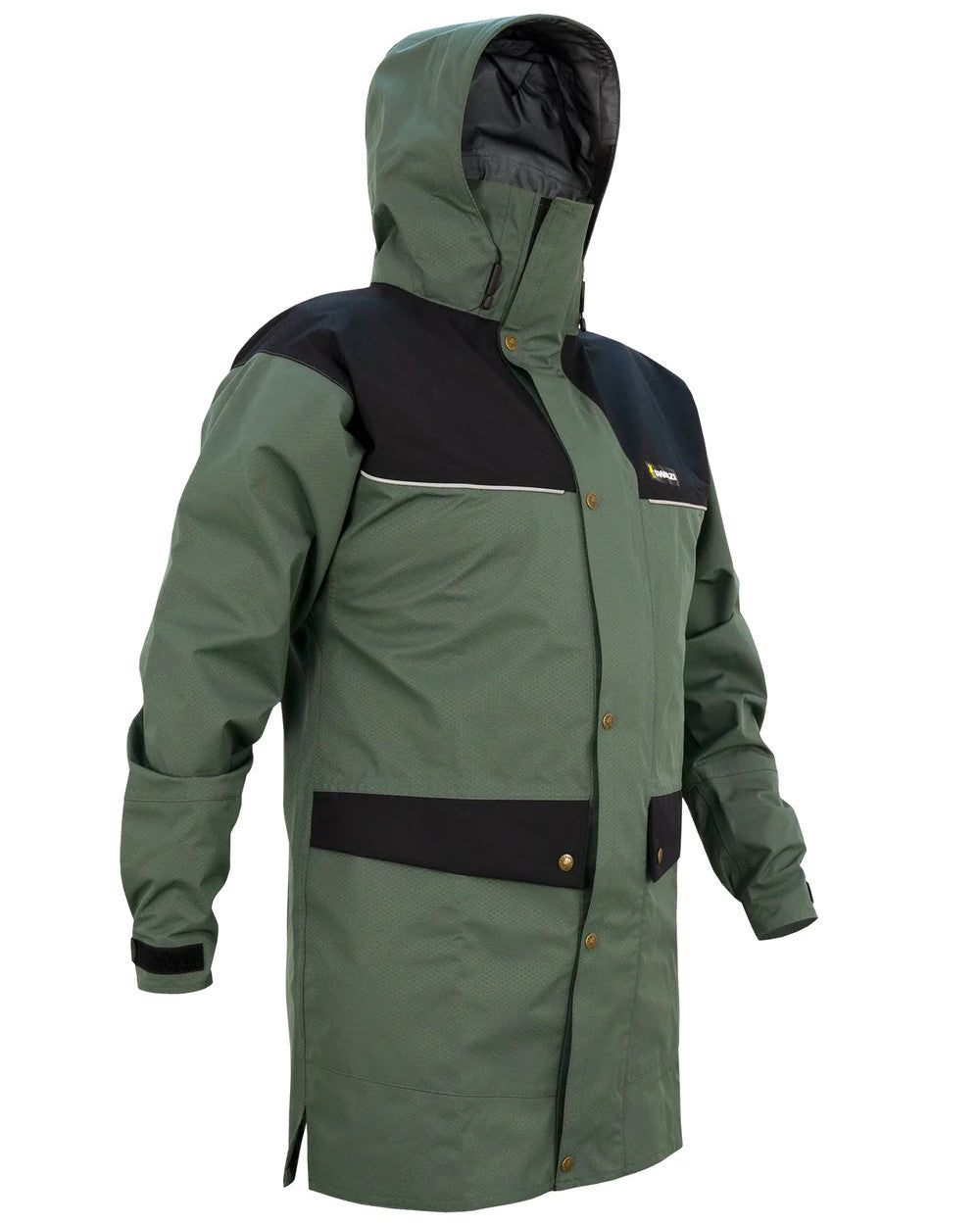 Sage/Black Coloured Swazi Torrent Jacket On A White Background #colour_sage-black