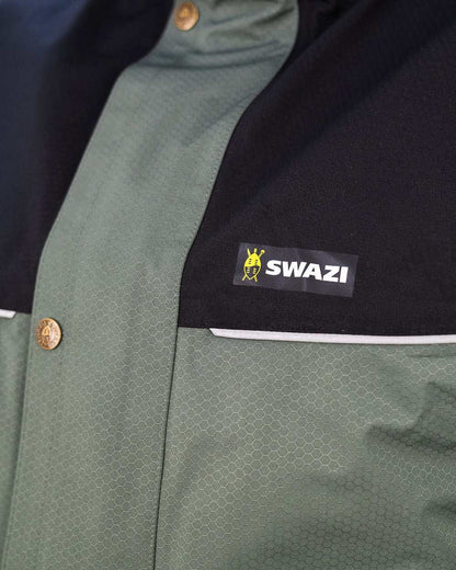 Sage/Black Coloured Swazi Torrent Jacket On A White Background #colour_sage-black