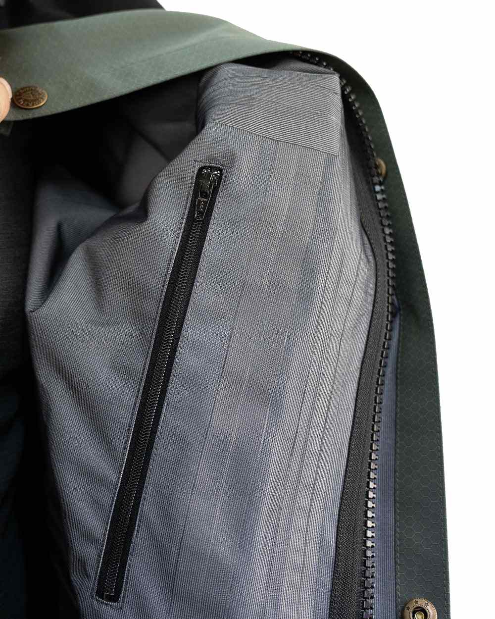 Sage/Black Coloured Swazi Torrent Jacket On A White Background #colour_sage-black