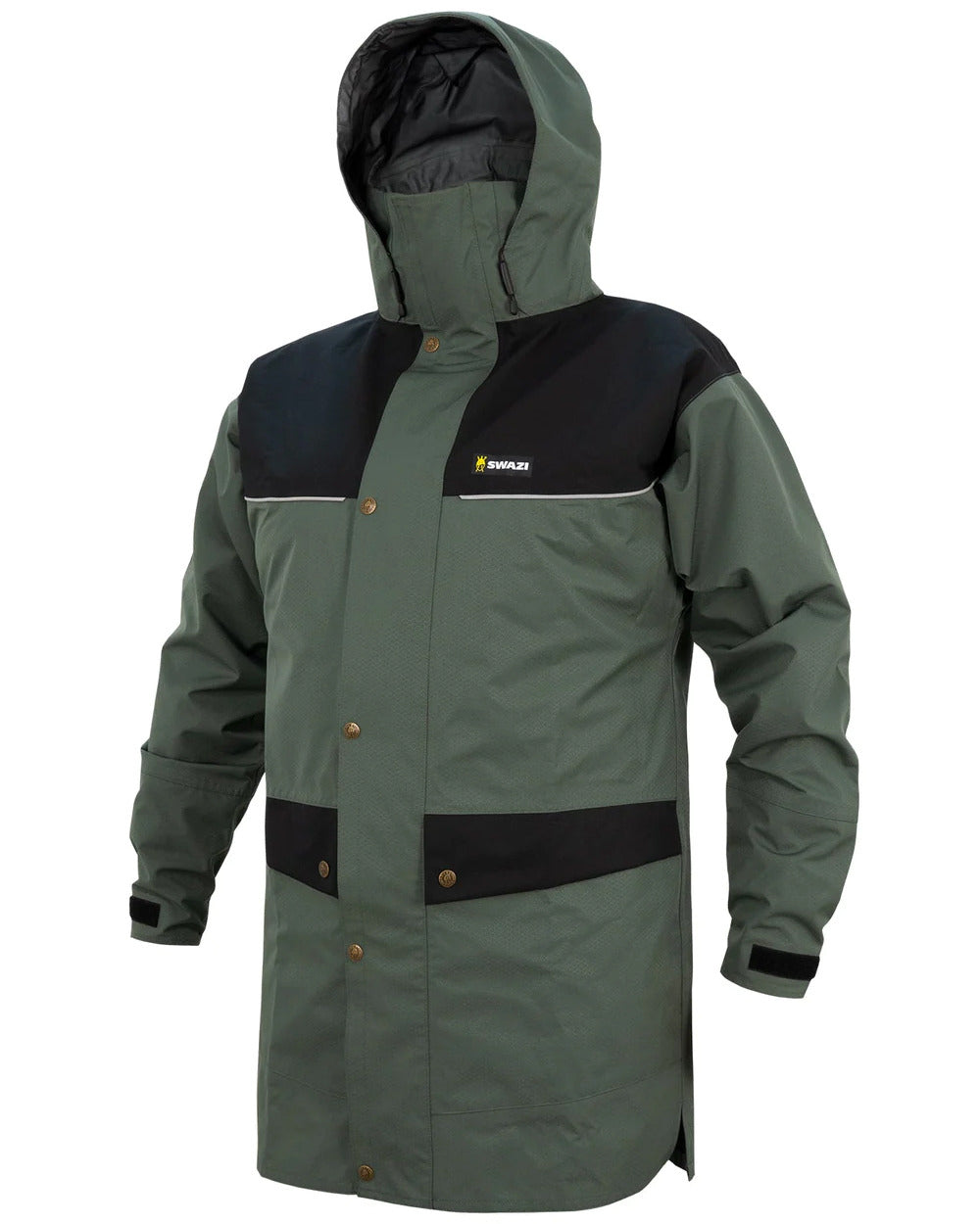 Sage/Black Coloured Swazi Torrent Jacket On A White Background #colour_sage-black