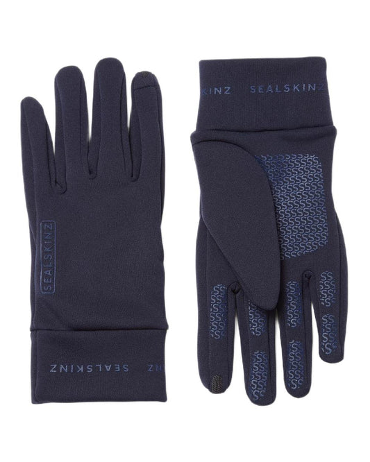 Navy  Coloured Sealskinz Acle Water Repellent Nano Fleece Glove on white background #colour_navy