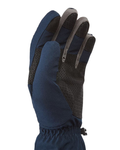 Navy Coloured Sealskinz Drayton Waterproof Lightweight Gauntlet on white background #colour_navy