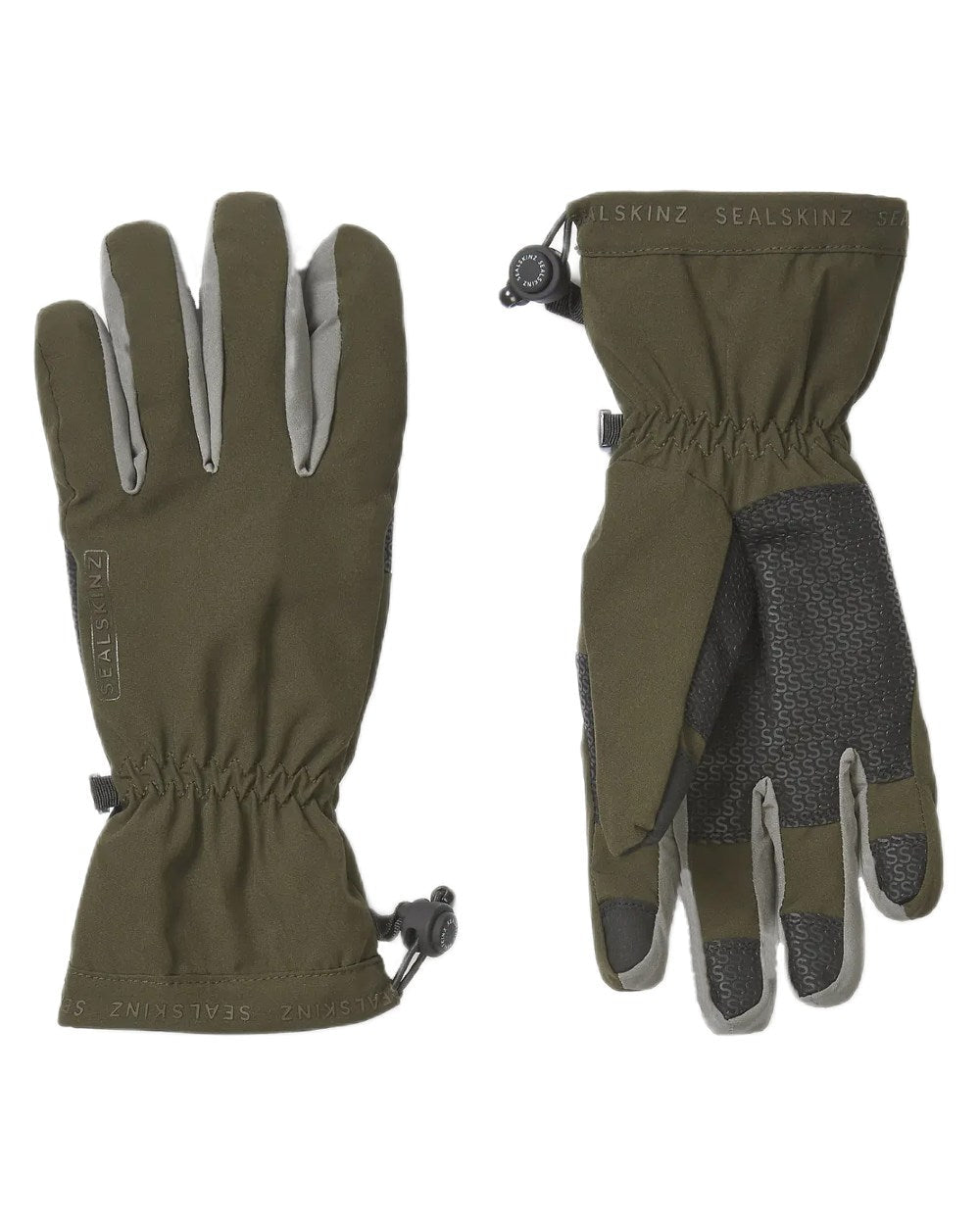 Olive Coloured Sealskinz Drayton Waterproof Lightweight Gauntlet on white background #colour_olive