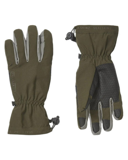 Olive Coloured Sealskinz Drayton Waterproof Lightweight Gauntlet on white background #colour_olive