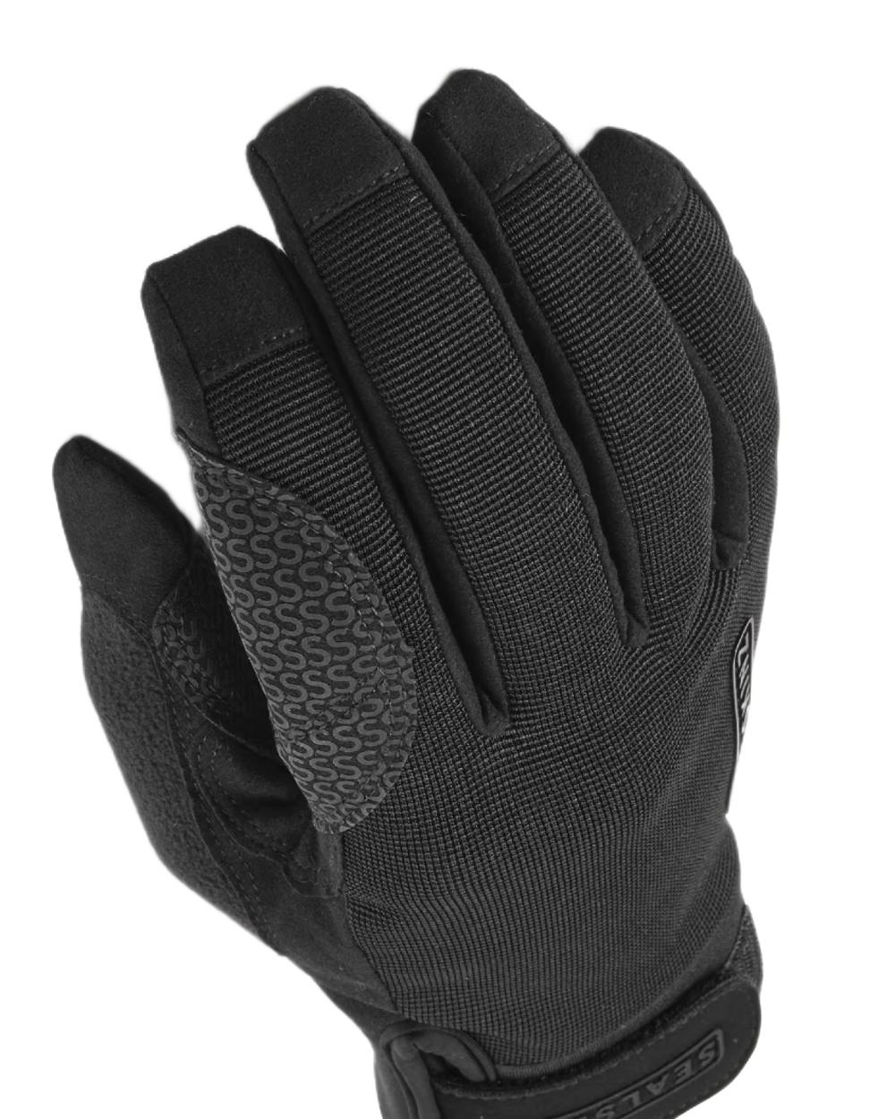 Black Coloured Sealskinz Harling Waterproof All Weather Glove on white background #colour_black
