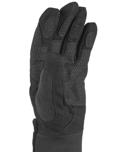 Black Coloured Sealskinz Harling Waterproof All Weather Glove on white background #colour_black