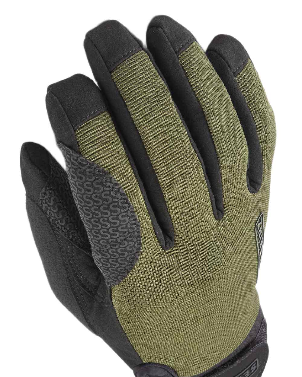 Olive Coloured Sealskinz Harling Waterproof All Weather Glove on white background #colour_olive