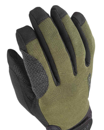 Olive Coloured Sealskinz Harling Waterproof All Weather Glove on white background #colour_olive