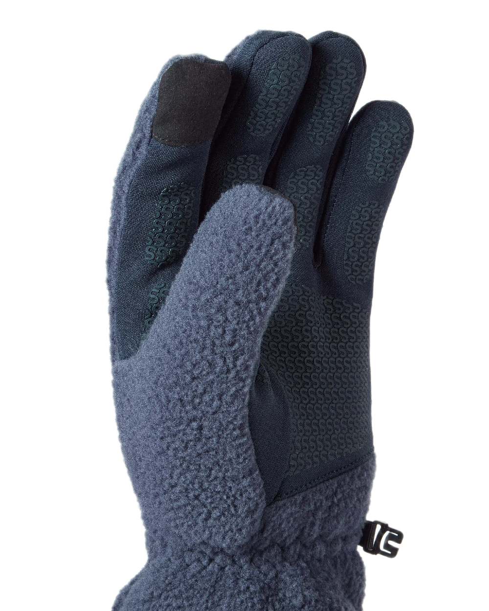 Navy Coloured Sealskinz Hoveton Waterproof Sherpa Fleece Glove on white background #colour_navy