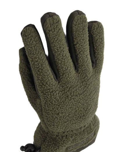 Olive Coloured Sealskinz Hoveton Waterproof Sherpa Fleece Glove on white background #colour_olive