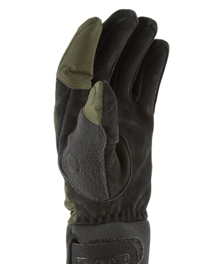 Olive Coloured Sealskinz Stanford Waterproof All Weather Sporting Glove on white background #colour_olive