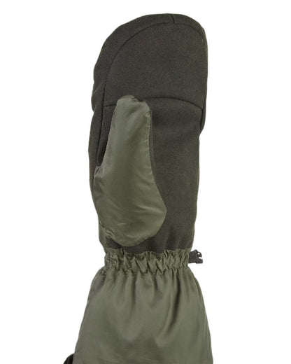 Olive Coloured Sealskinz Titchwell Waterproof Lightweight Insulated Gauntlet Mitten on white background #colour_olive