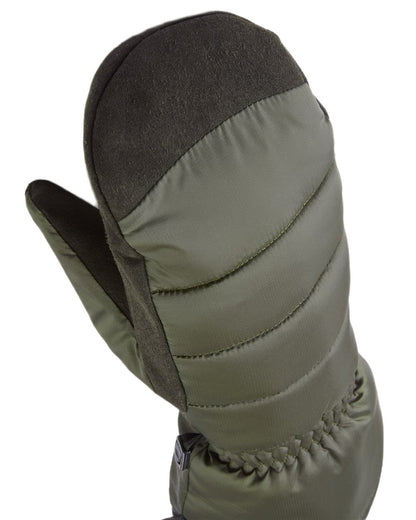 Olive Coloured Sealskinz Titchwell Waterproof Lightweight Insulated Gauntlet Mitten on white background #colour_olive